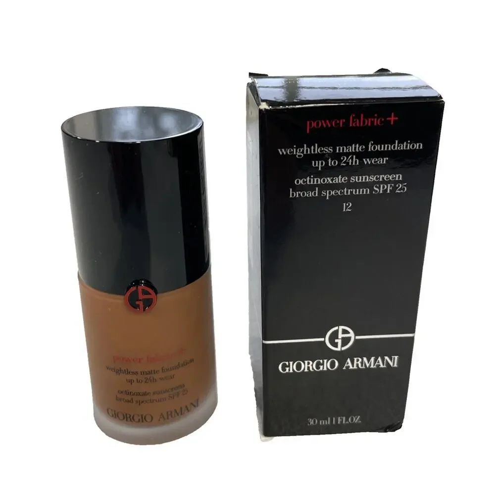 Giorgio Armani~Power Fabric+Weightless Matte Foundation SPF25 #12 ~ 1 Fl…